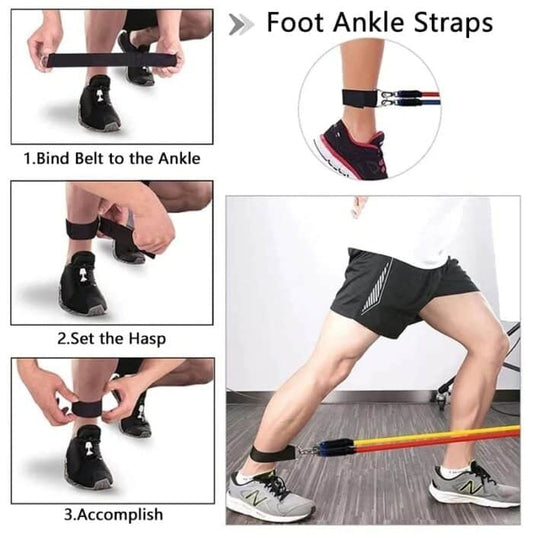 Resistance Bands Set – 5 Stackable Exercise Bands with Handles, Door Anchor & Carry Bag (10–150 lbs)