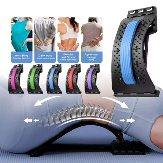 Adjustable Back Stretcher – Lumbar Support Device for Pain Relief, Posture Correction & Spine Alignment